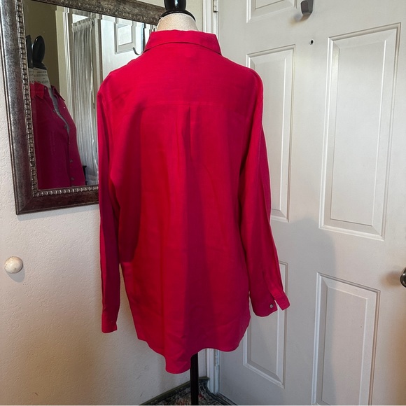 Raspberry Red Linen Tunic - Picture 5 of 8